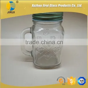 480ml Square Shape Chicken Design Clear Glass Maon Jar thumbnail-1
