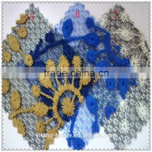 Yellow Sunflower Embroidered Lace Fabric thumbnail-4