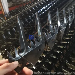Black Color Anti Climb Wall Spikes for Campus Perimeter Security Fence thumbnail-2