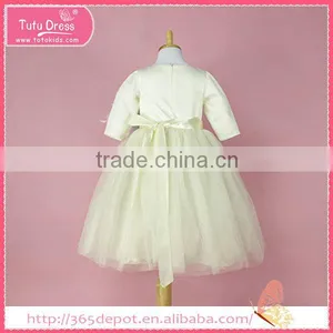 Satin Ribbon Girl Dress 4 Years Flower Girl Dress thumbnail-1
