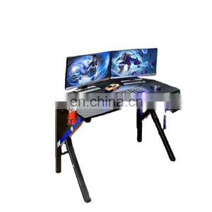 Wholesale Price Gamer Specific Used Blue Gaming Desk Computer PC Racing Table With Headphone Hook thumbnail-1