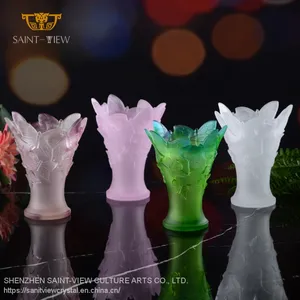 Manufacturer H20cm H14cm Crystal Inside Matt Carving Design Original Incense Burner Set thumbnail-2