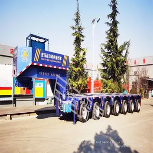 Multi Axle Semi-trailer Heavy-duty Low Flatbed Large Item Transport Vehicle thumbnail-3