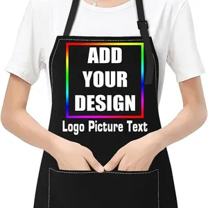 Personalized Custom Apron For Women Men Kitchen Cooking Aprons Customized With Pockets thumbnail-1