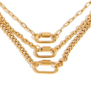 Quick Sampling Available Stainless Steel Necklace 18K Gold PVD Coated thumbnail-1