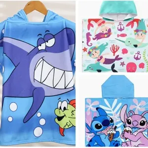 Microfiber Printing Kids Towels Hooded Poncho thumbnail-1