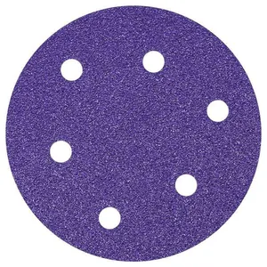 Purple Automotive Polishing Hook & Loop Film Sanding Disc Porous Abrasive Sand Paper for Car Sanding thumbnail-4