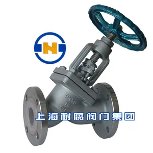DN50 Fluorine-lined Angle Globe Valve, Fluorine-lined Valve thumbnail-1