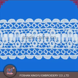 Factory Specializing Made Embroidered Cotton Lady Neck Collar Design White Crochet Embroidery Neck Trim thumbnail-2