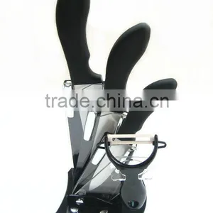 High Grade 4 Pcs Ceramic Kitchen Knife Set With Acrylic Stand 002A thumbnail-1