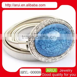 Hot Sale Gold Waist Chain Vintage Gold Frame Oval Stone Belly Chain thumbnail-2
