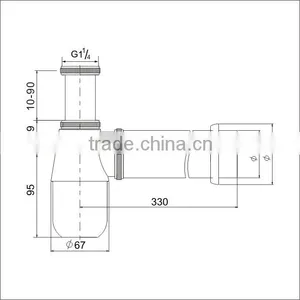 Sanitary Suppliers Basin Sink Accessories Brass Waste Bottle Trap Chrome Plated(J283-B) thumbnail-2