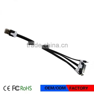 30CM 4 in 1 Flat Noodle USB Cable Data Sync Charger Micro Usb Cable for Smart Phone thumbnail-3