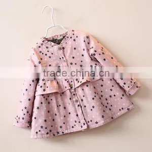 Korean Children Clothing Girl Spring Coats Kids Long Sleeve Stringy Selvedge Roung Collar Girl Princess Outwear thumbnail-2