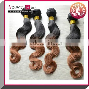 Hot Sale Remy Fasion Brazilian Two Tone Afro Kinky Curly Virgin Hair Ombre Weave Extension thumbnail-2