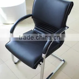 PU Leather Office Visitor Chairs Without Wheels Black Color thumbnail-1