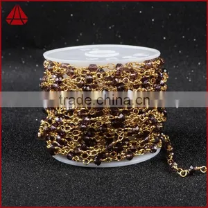 $4/meter by Trade Assurance- Natural Amethyst Stone Beaded Chain Roll-Free Shipping thumbnail-5