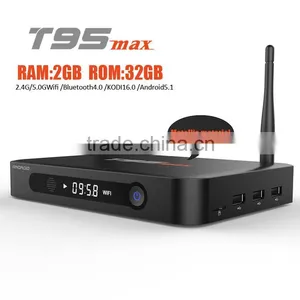 T95MAX 1000M Network Kodi 16.0 2G ROM 16G RAM Miracast Android5.1 tv Box With Wifi Antenna thumbnail-4
