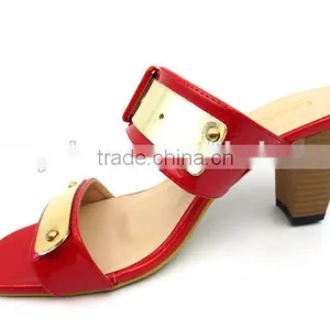 New Summer Middle Heel Lady Sandals Women Heel Slipper thumbnail-3