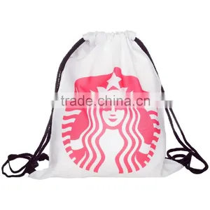 China Supplier Hot Sale Digital Print Smiling Cheap Custom Drawstring Bag thumbnail-4