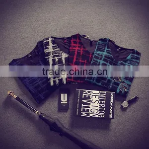 New Autumn Leisure V-neck Men Long Sleeve T-shirt Wash and Wear Men's Clothing of V-neck thumbnail-3