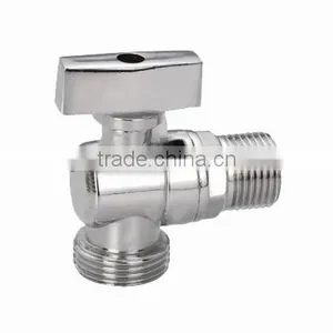 Brass Toilet Angle Valve, Polish and Chrome Finish, M1/2"-M1/2" thumbnail-1