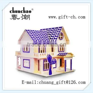 Wooden Crafts Assembled Toy , Wooden Diy House thumbnail-1