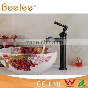 HOT SALE High Arc Balck Orb Antique Brass Single Lever Handle Vessel Faucet QL140410B thumbnail-1