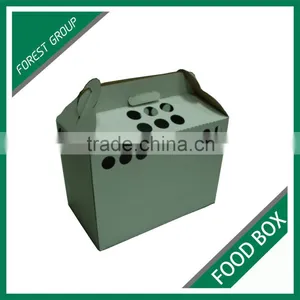 WHITE PLAIN CORRUGATED FOOD BOX FOR SHIPPING HAMBURGER WITH CUSTOM LOGO AND PRINT thumbnail-1