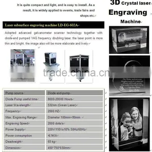 Multiple Technical Rapid Scanner 3d Image Engraved Crystal Trophy Laser Photo Machine thumbnail-2
