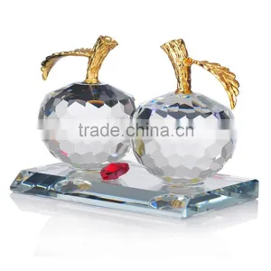 Crystal k9 Glass Wedding Gift Car Decorative Decoration Red Apple thumbnail-1