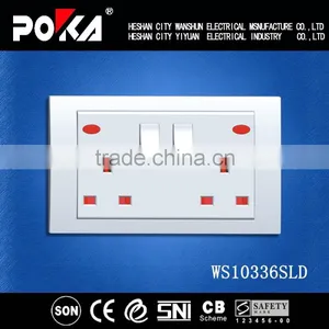 13A Double 3 Pin Socket With Switch and Light thumbnail-1