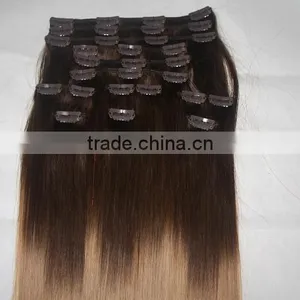 Top Quality 5A Grade T Color Clipin Hair Extensions thumbnail-1