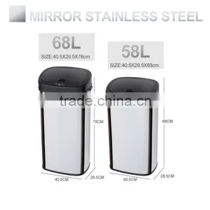 8 10 13 Gallon Infrared Touchless Dustbin Stainless Steel Waste Bin Automatic Garbage Can SD-007 thumbnail-3