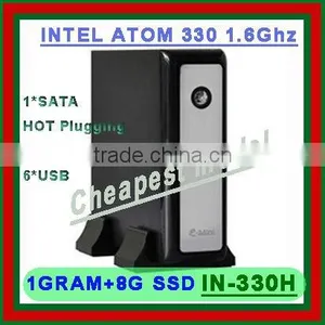 1G DDR2,8G SSD,Intel Atom 330 1.6Ghz Windows XPE Thin Clients With HDMI Inctel Latest 2012 Cheap Model thumbnail-1