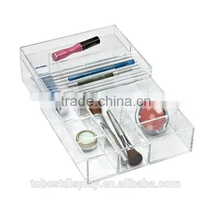 Excellent Acrylic Trays Wholesale,clear Acrylic Tray for Cosmetic Tool With Dividers thumbnail-4