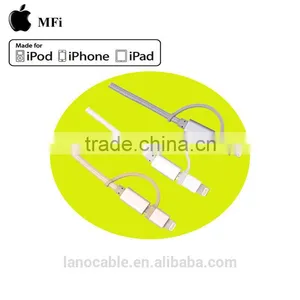 1m MFi Certified Nylon Braided 2 in 1 Charger Cable thumbnail-3