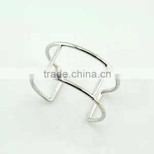 China New Silver Jewelry Bar Setting Bracelet Wide Silver Bracelet for Women thumbnail-3