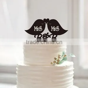 New Custom Personalized Bride and Groom Words Silhouette Wedding Cake Topper thumbnail-6