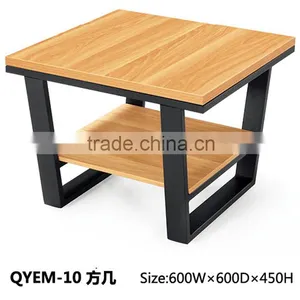 High-end Wood Square Tea Table With Metal Base/office Tea Table thumbnail-1