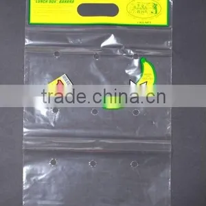 Blocked Clear Lovely Print Perforated/gelocht/keypunched Ventilated Grape/banana Plastic Bag for Fruit Shop and Fruit Store thumbnail-1