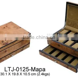Velvet Inlay Wooden Watch Box for Sale thumbnail-2