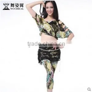 Wuchieal 2015 Printing Training Belly Dance Costume Set Quality Choice thumbnail-1