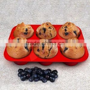 6 Hole Silicone Mold Jelly Chocolate Muffin Brownie and Ice Cream Cake Pan Baking Mold thumbnail-5