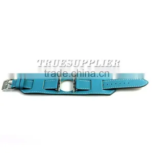 Black Leather Band for Apple Watch Link Leather Bracelet thumbnail-5