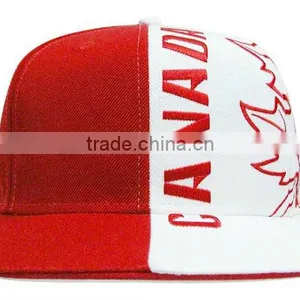 Two-tone Canada Maple Leaf Flat Brim Cotton Custom Flexfit Baseball Caps thumbnail-1