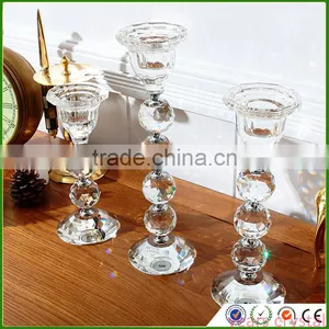 Yiwu Market Crystal Glass Candlestick Holder With Ball Poles Stand R-3020 thumbnail-1