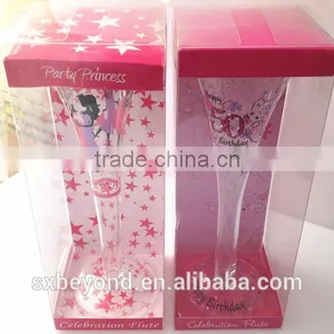 Mouth-blown Loved Pink Champagne Flute With Decal for Girl's Drinking thumbnail-1