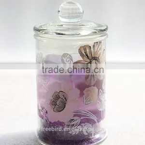 Colorful Jelly Candles in Clear Glass With Decoration Flower for Wholesale thumbnail-2