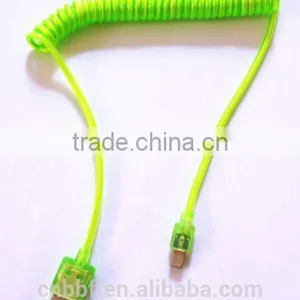 LED Micro USB V8 Data Sync Charger Spring Cable for Samsung Htc thumbnail-1